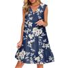 Women's Casual Fashion Breathable V-neck Vest With Pockets Floral Holiday Dress