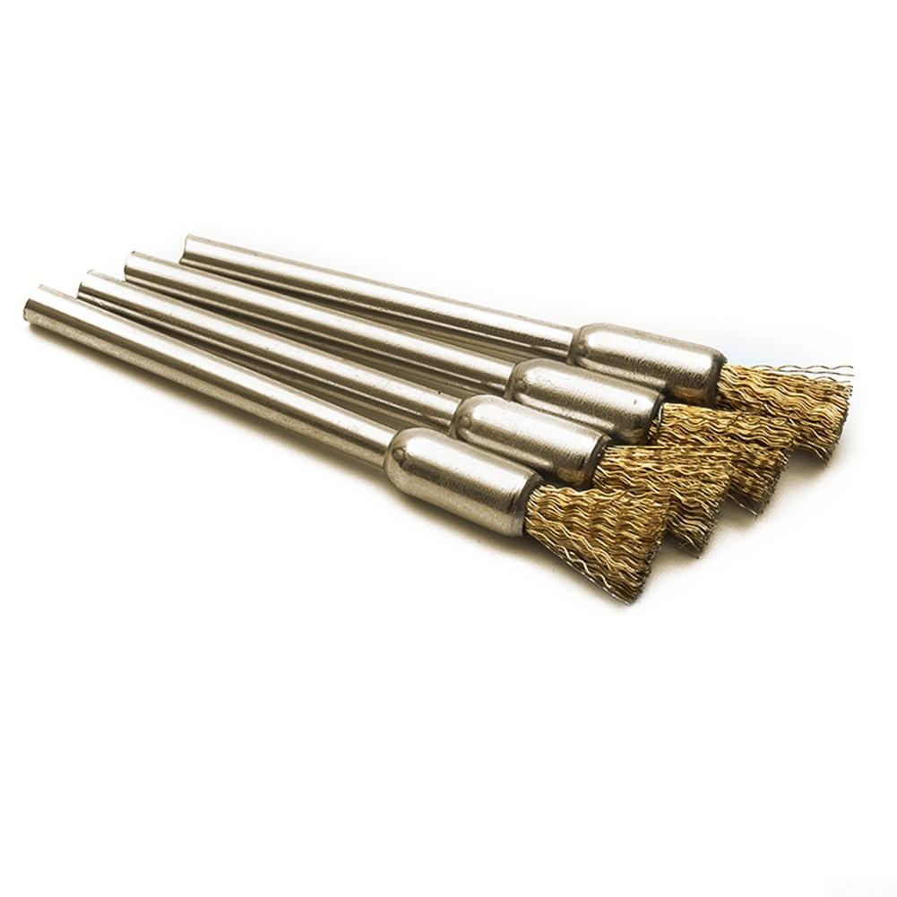 New 15Pcs Mini Wire Brush Brushes Brass Cup Wheel Rust Polishing Brush