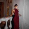 European & American Women's Sparkly Halter Slim Fit Evening Dress