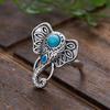Bohemian Vintage copper Color Creative Elephant Ring for Women Men Personality Party Cute Animal Zircon Gift Accessories