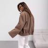 Women Winter Warm Long Sleeve Lapel Big Pocket Solid Color Woolen Jacket Coat Outerwear