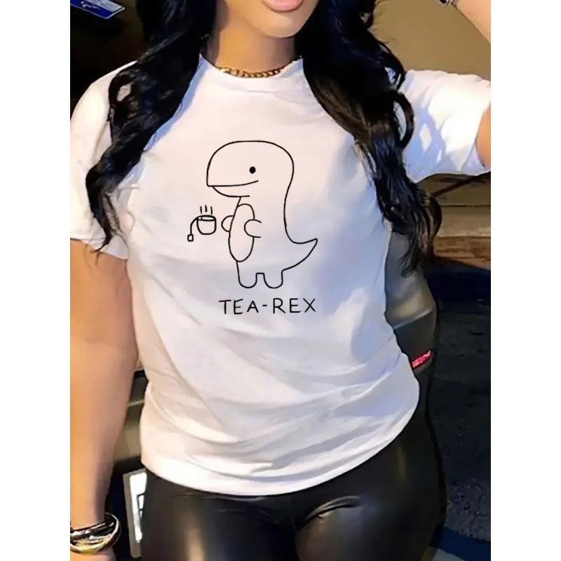 Damen Casual Kurzarm-T-Shirt 1 Stück Schwere Baumwolle - Bequemer Rundhalsausschnitt, Weiche Niedliche T-Shirts Tops