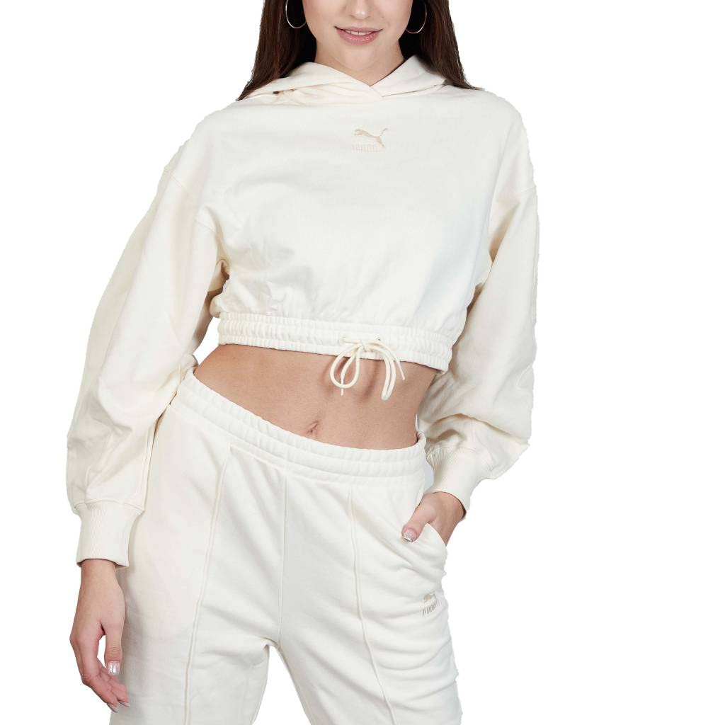 PUMA Classics Cropped Hoodie 2022 No Collar Size L TR535683, Women's, Fall/Winter Color, (99),