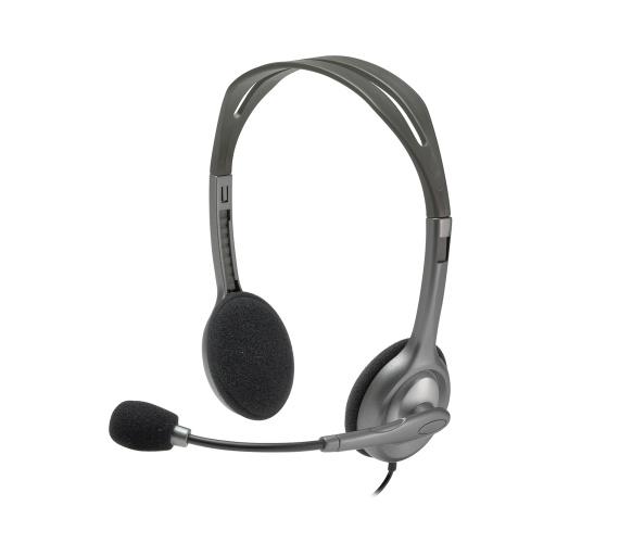 Logitech H110 Stereo Wired Headset, 3.5mm jack, Black/Silver