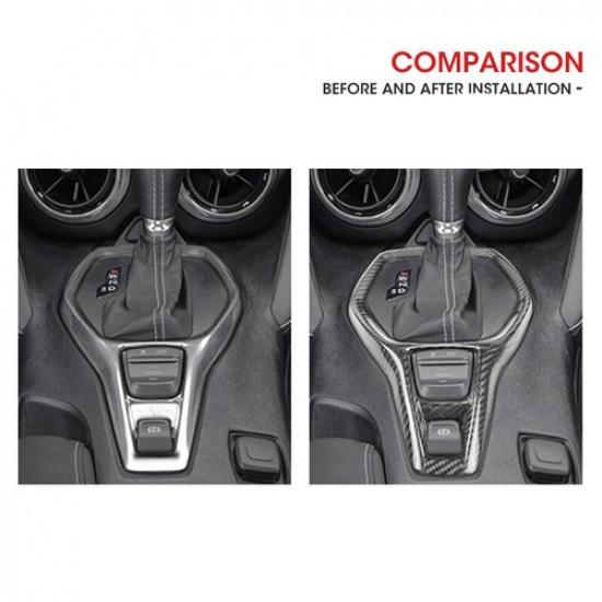 Real Carbon Fiber Car Gear Shift Panel Cover Trim For Chevrolet Camaro 2016-