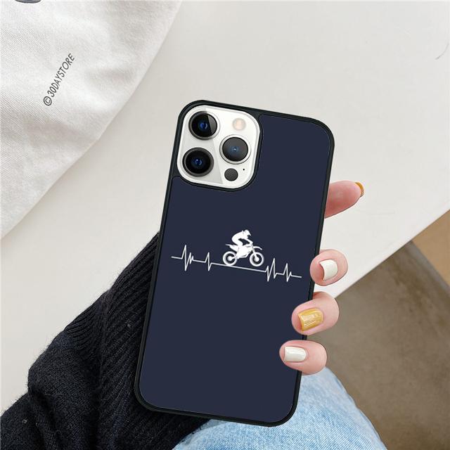 Motorcycle Heartbeat Coque Shell For iPhone 17 Air 15 16 14 13 12 Pro Max 11 Pro Max Plus Phone Case Cover