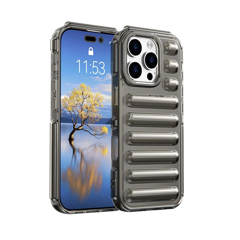 Air Cushion Capsule Armor Phone Case For iPhone 16E 16 15 14 Plus 11 12 13 Pro Max X XS XR Solid Color Soft TPU Shockproof Cover