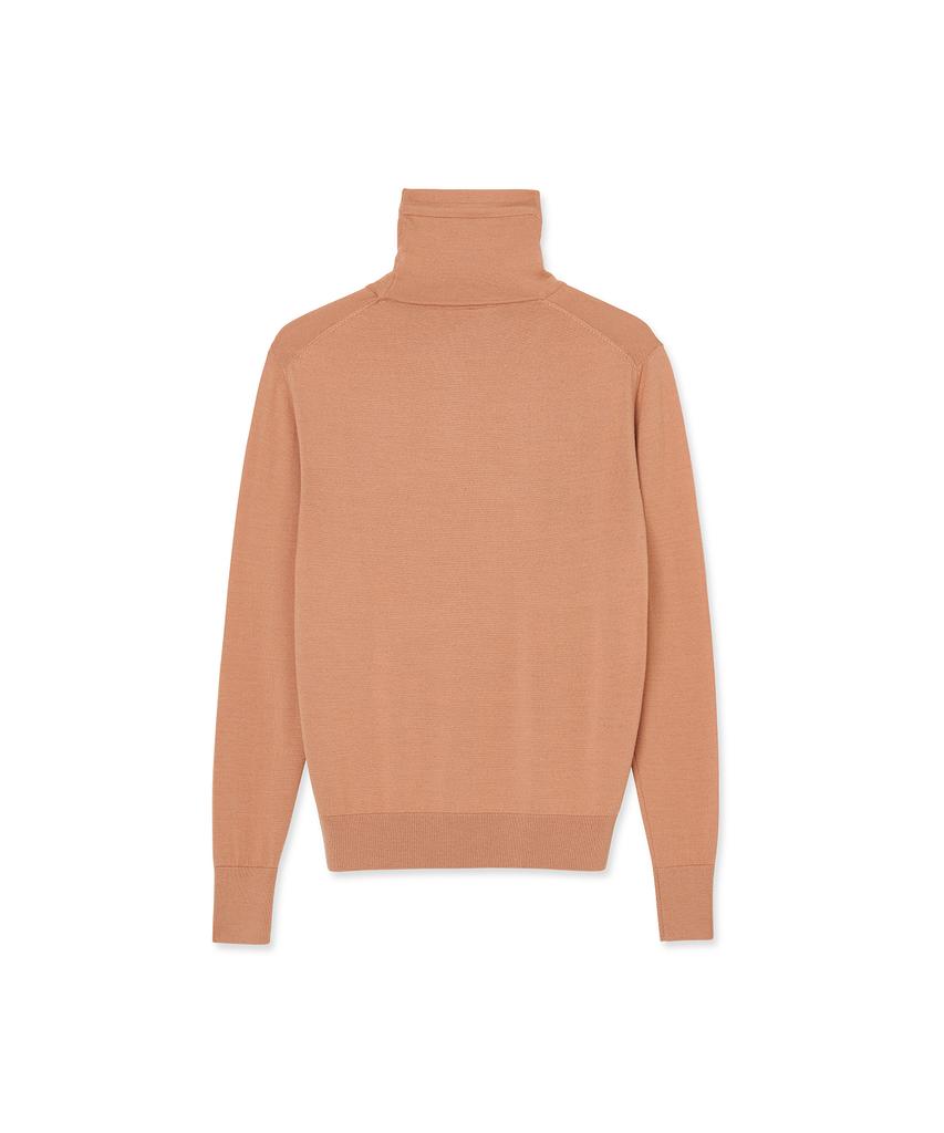 IOLO String Wool Silk Turtleneck_Pink