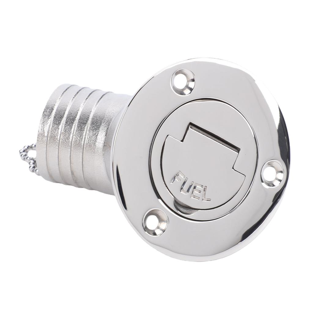 Boat Fuel Gas Deck Fill with Keyless Cap 38mm Boat Fuel Deck Filler 1.5 Inch Stainless Steel Deck Fuel Filler Neck for