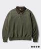 PERSTEP Lazy Field Pigment Collar Sweatshirt Khaki Ismt4743
