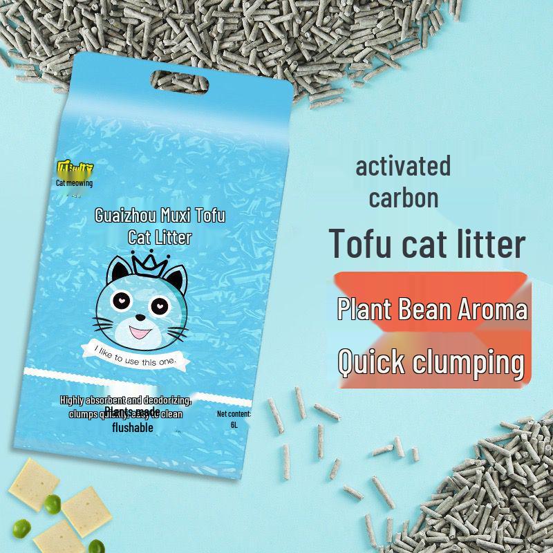 High-Quality Dust-Free Clumping Tofu Cat Litter with Activated Carbon
