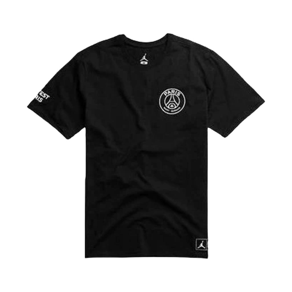 Jordan x Paris Saint-Germain Logo T-shirt Black/White Men Streetwear BQ4273-010