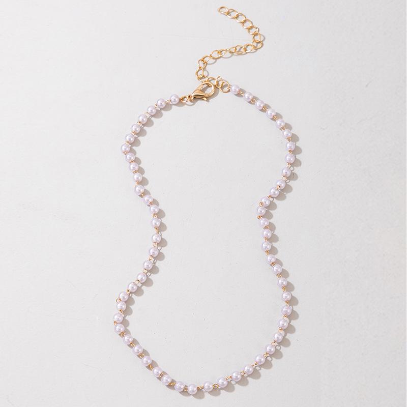 2025 Fashion Korean Temperament Versatile Pearl Necklace Women's Single Layer Simple Wind Neck Chain Collarbone Chain