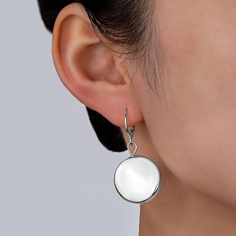 Personalized Fashion Round Pendant Long Women's Necklace Earrings Geometric Smooth CCB Jewelry Set