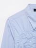 Women's Stretchy Pleated Poplin Long-Sleeve Shirt - 2025 Autumn/Winter European American Style