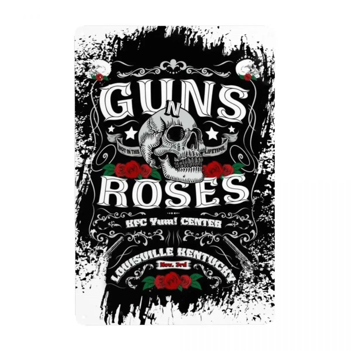 

Custom Guns N Rose Logo Heavy Metal Metal Sign Tin Decorative Signs Plaque Office Store Pubs Club Man Cave Bar Wall Decor Art 30x20cm
