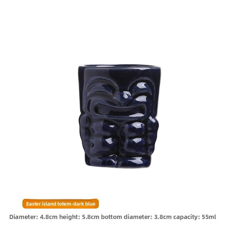Mini Keramik Tiki Cocktailbar Zubehör Tiki Becher Schnapsglas Wein Set Hausbar Spirituosenbecher Schnapsgläser Wodka 50ml 55ml 60ml