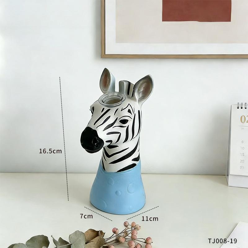 Nordic Style Zebra Vase Decoration Living Room Flower Planter Soft Decoration TV Cabinet Home Dressing Table High-end Decoration
