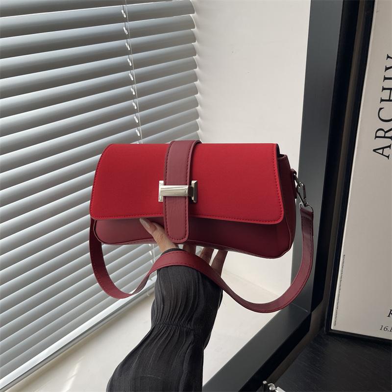 Premium textured bag women's new retro small square bag niche simple underarm bag versatile shoulder messenger bag