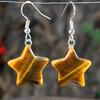 1pair Bohemian Colorful Natural Stone Waterdrop Earrings Women Droplet Shaped Dangle Ear Jewelry Party Gift