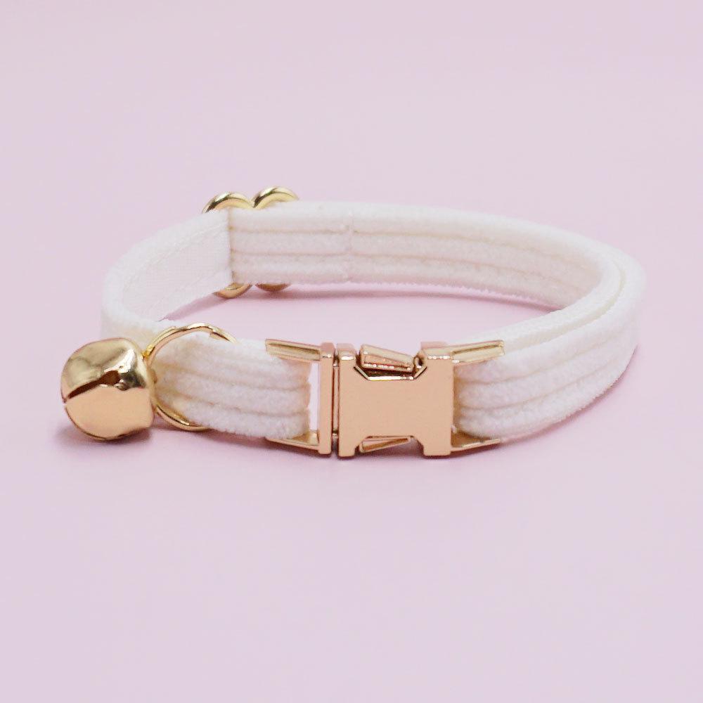 Chic Multi-color Corduroy Cat Collar with Engravable Zinc Alloy Buckle