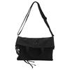 Originals Trefoil Print Flap Design Fabric Crossbody Bag Unisex Bags Black KW9636