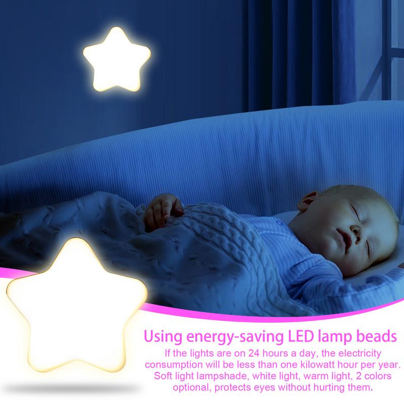 USB Night Light Star Shape Night Lamps for Kids USB Charging Cute Star Lamp 2 Colors Light Up Decor for Bathroom Bedroom Wall