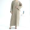 New Middle East Dubai Solid Cardigan Robe Dress Ethnic Style Solid Color Dress