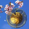 Golden Magic Owl Wind Chime 3D Visual Hanging Outdoor Bird Deterrent Rotating 360 Degree for Garden Patio Wedding Decor No Electricity