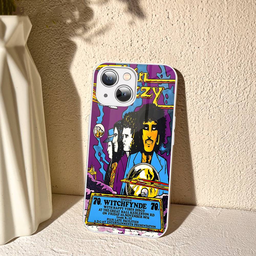 Rock Band T-Thin LizzyS For IPhone 14 13 12 Mini 11 Pro XS Max X XR 14 Plus Tempered Glass Cover