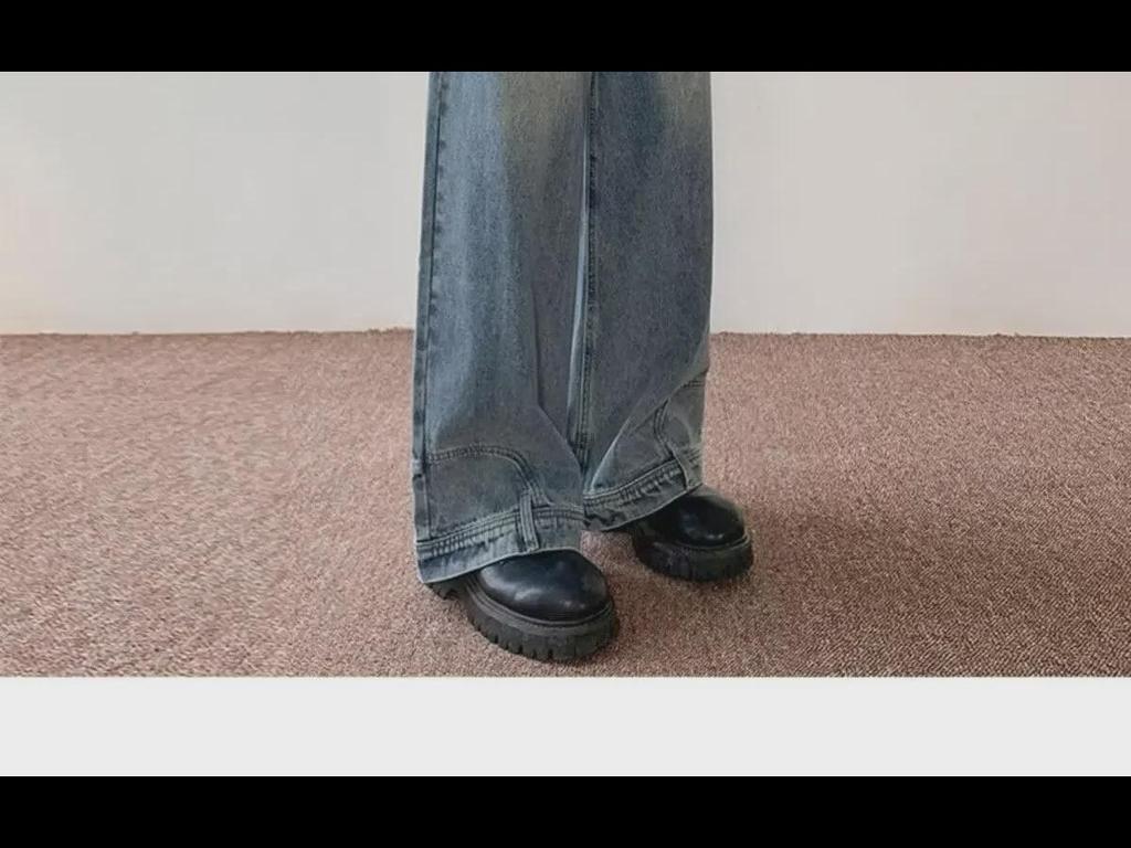 Inverted Design Hip-Hop Street Jeans for Men - Loose, Straight Fit