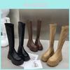 Stylish Women's Long Knee High Boots With Thick Sole And Slimming Design For Fall Winter Fashion