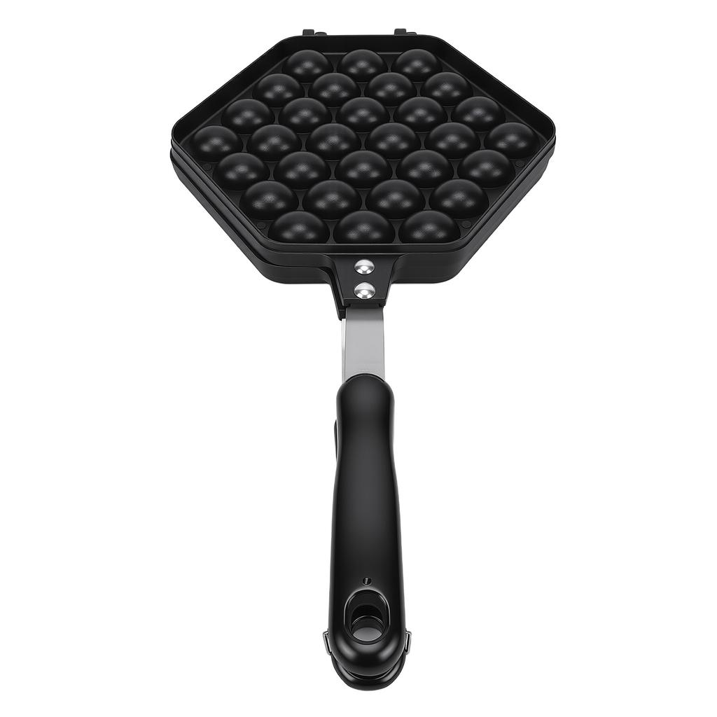 Bubble Waffle Pan Anti Stick Double Sided Stovetop Bubble Waffle Maker with Anti Scald Handles for Home Commercial Use