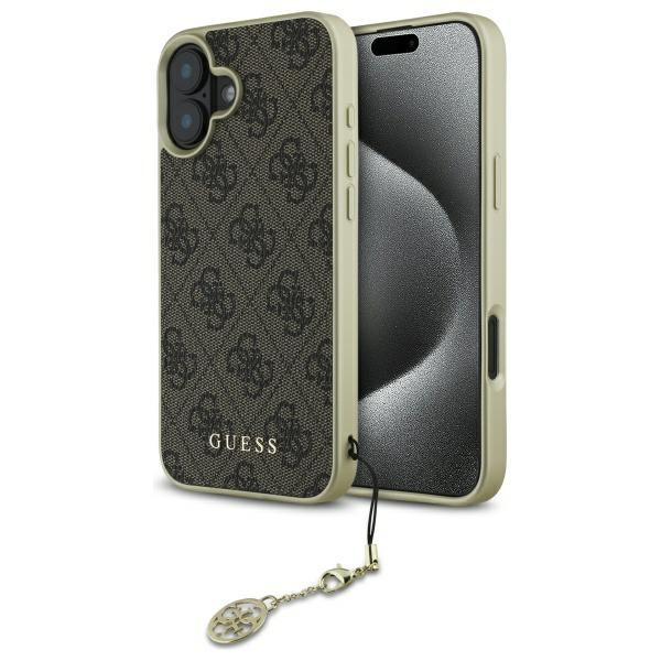 Guess Guhcp16Sgf4Gbr Iphone 16 6.1      Brązowy/Brown Hardcase 4G Charms Collection