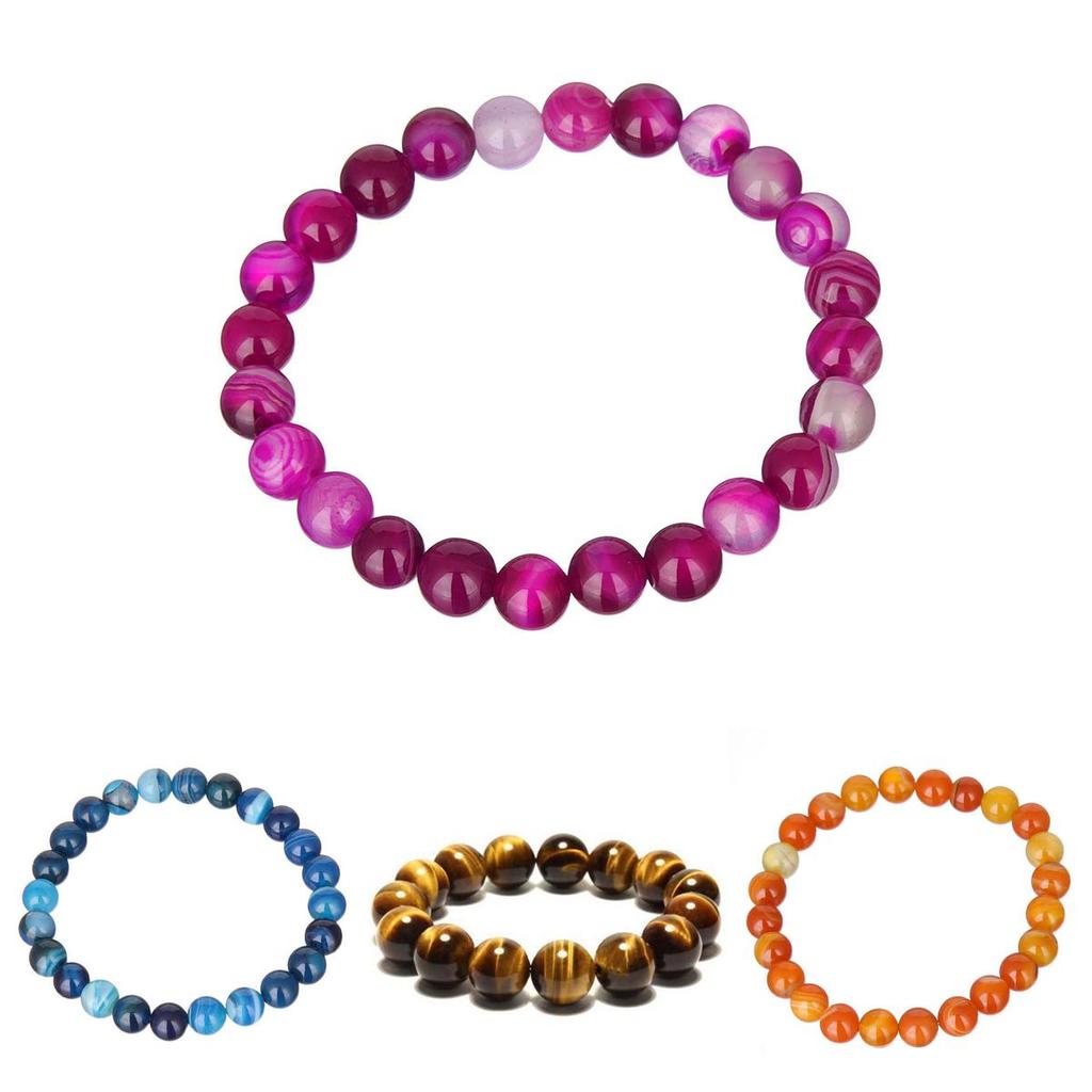 Versatile 6mm Natural Gemstone Round Beads Stretchy Bracelets For Every Occasion