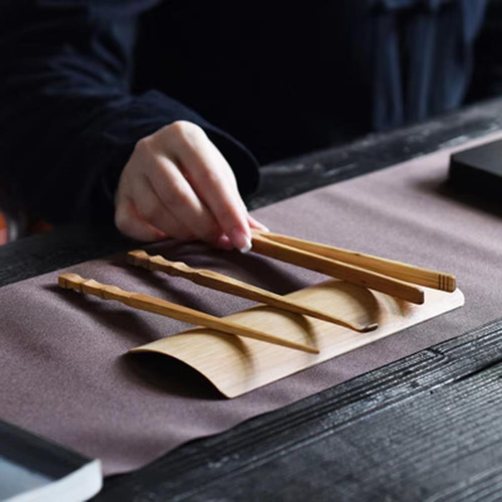 Natural Tea Ceremony Accessories Vintage Tea Needle Cha Ze Bamboo Tea Scoop  office