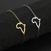 Africa Map Bracelet for Women Girls Gold Color Stainless Steel African Map Charms Link Chain Wrist National Jewelry Gift