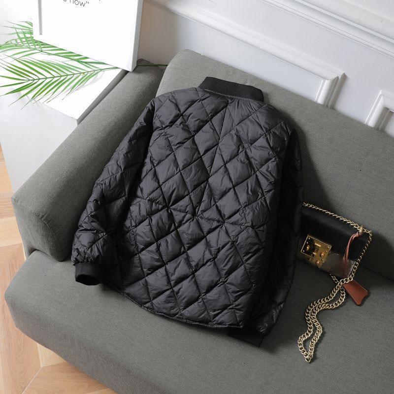 Lightweight Down Cott Jacket Women Fashi Short Coat Qulited Jacket Autumn Winter Cott-Padded Coat Female Black Outwear