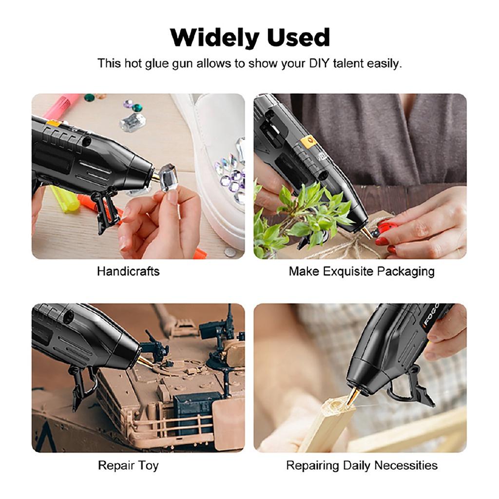 3,6 V Lithium-Ionen-Heißklebepistole mit 100/40/10 Stück 7 mm Sticks, kabellose Transplantatreparatur-Heißklebepistole, pneumatische Heim-Heimwerkerpistole