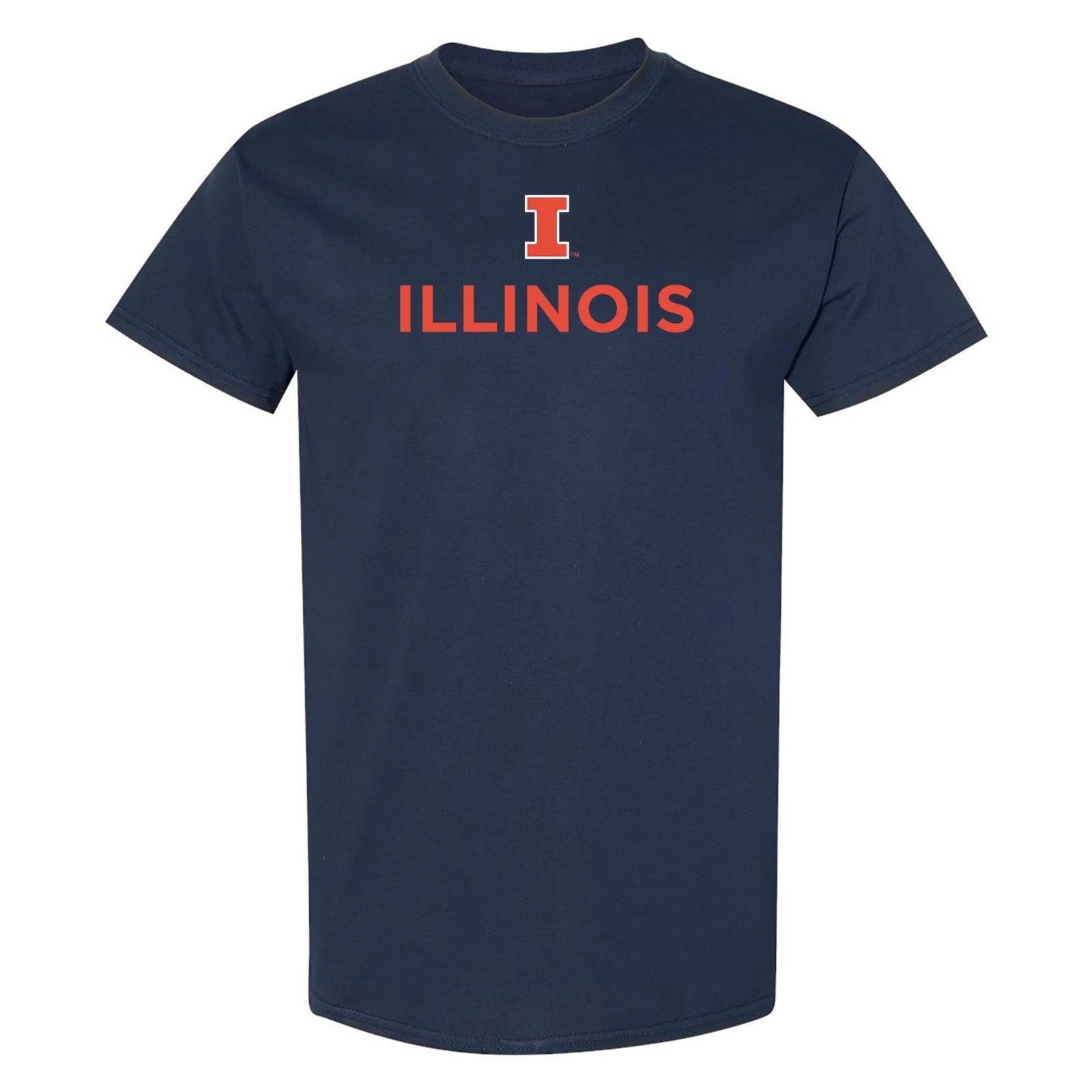 Illinois Fighting Illini Institutional Logo Short Sleeve T-Shirt - Navy S