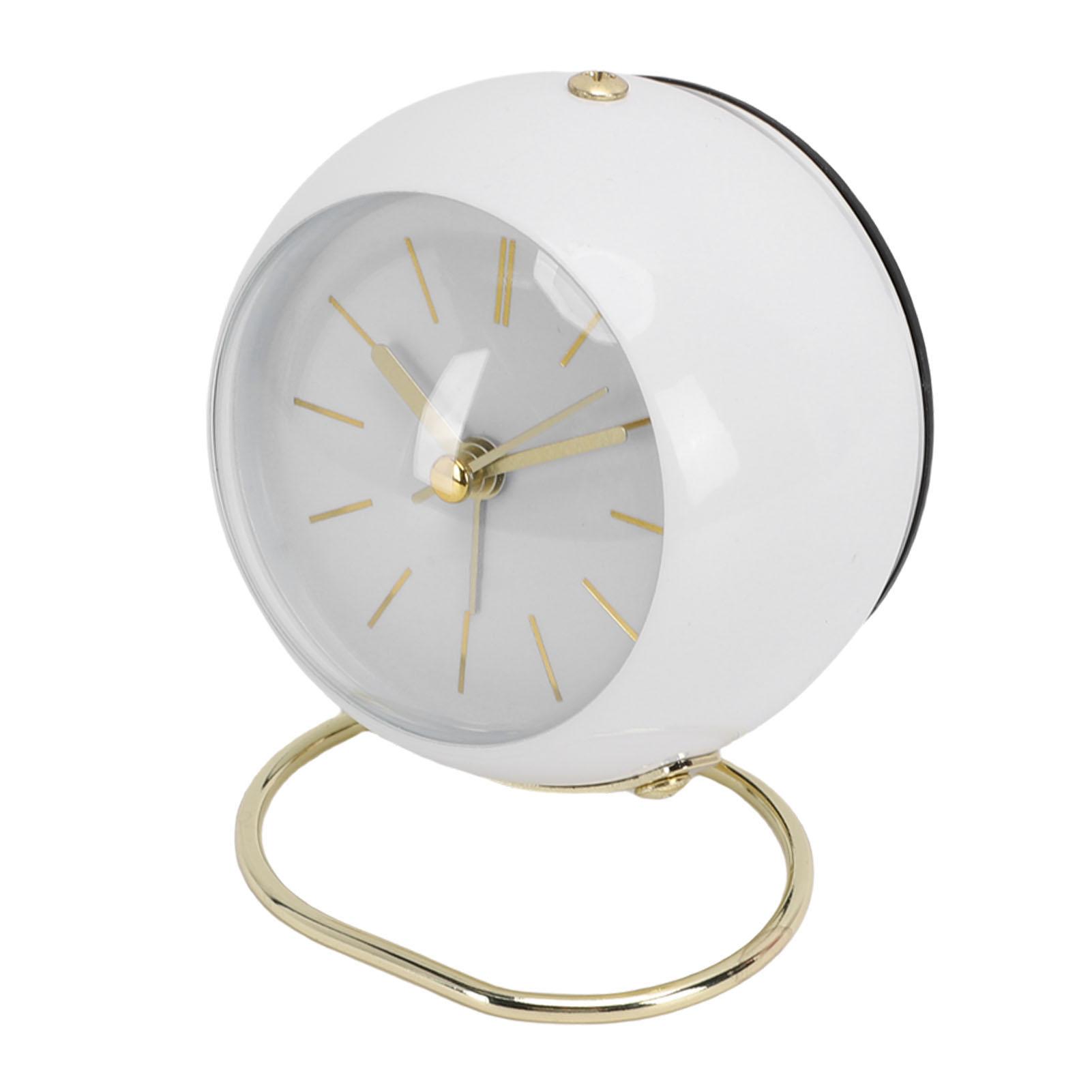 

Small Desk Clock with Night Light Silent Non Ticking Battery Powered Analog Alarm Clock for Bedroom Kitchen Bedside Desktop