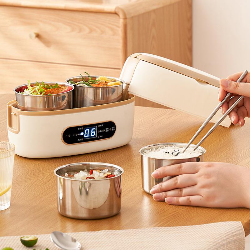 Smart Electric Heated Lunch Box: Portable, Self-Heating, Steaming, Ideal for Office Workers, Keeps Meals Warm, Easy to Carry Bento Solution.