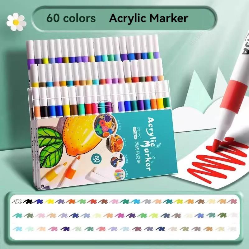 24/80 Colors Acrylic Marker Rock Painting Kit for Kids Children Stone Paint Pens Set Ceramic Glass Wood DIY Crafts Art Supplies