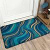 Abstract Blue Gold Swirl Wave Pattern Doormat Entryway Rug for Home Indoor Outdoor Decor Waterproof Mat 40x60cm
