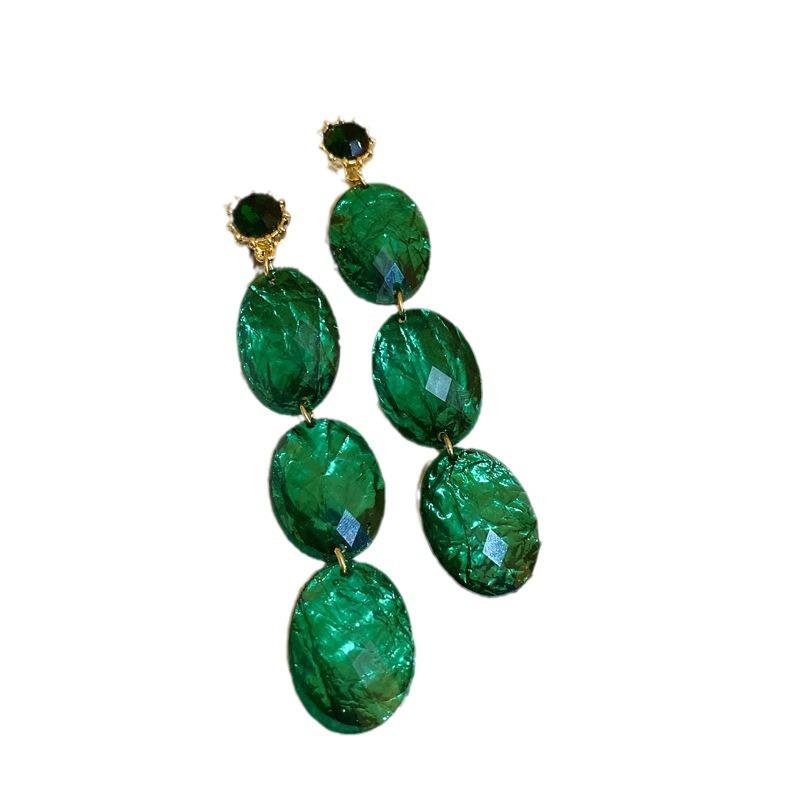 Silver Needle Zircon Earrings Retro Light Luxury Court Style Stud Earrings Niche High-end Earrings