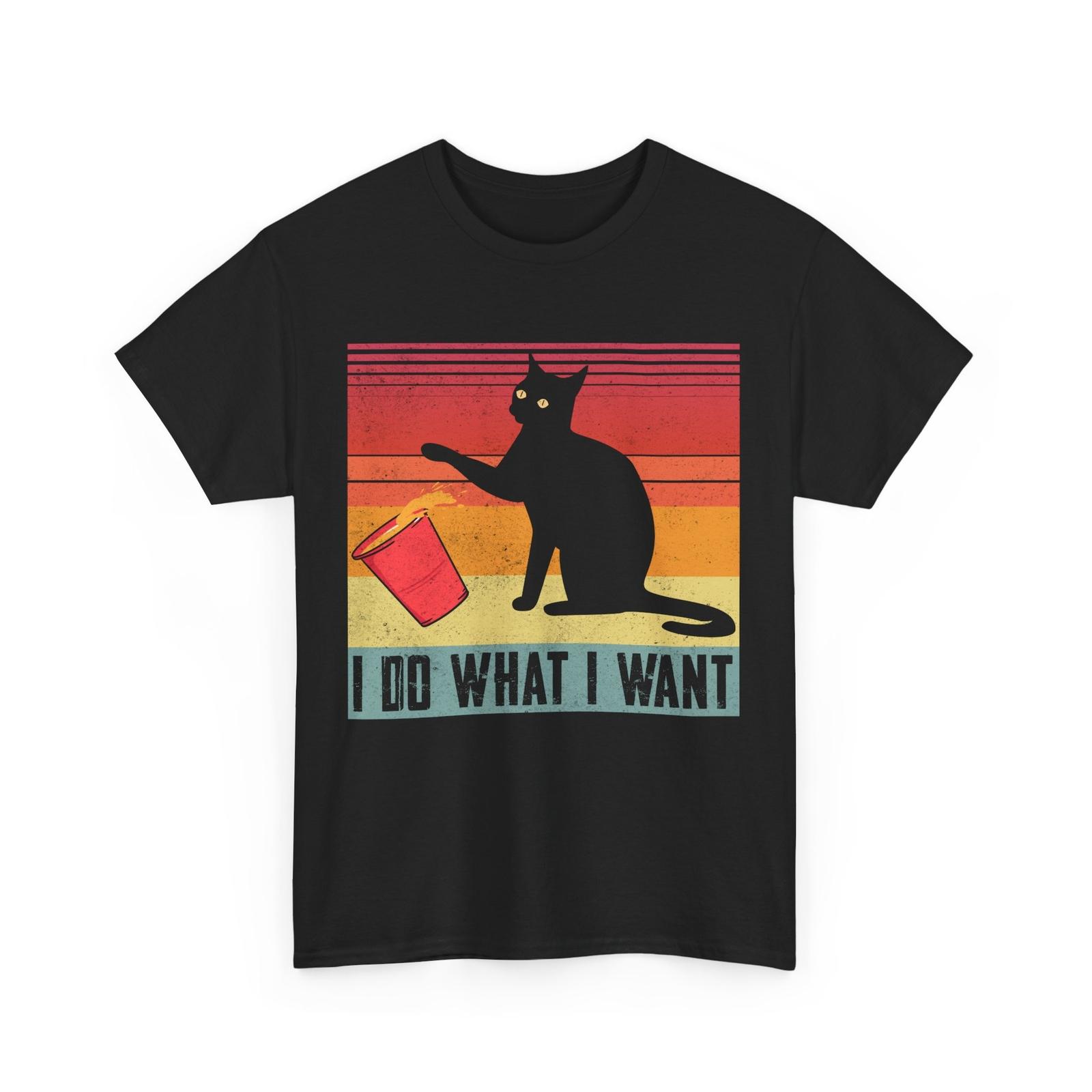 

Cat I Do What I WanT Shirt Mens Womens Tees Top, Cats Lovers Cats Owner Vintage Shirt S