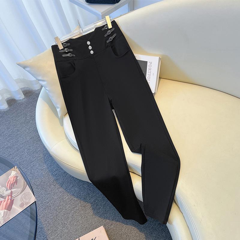 

Early Spring High Waist Plus Size Pencil Pants - Extra Large, High Stretch, Slimming, Casual Fit for Women 3XL (120-140 Jin) чёрный
