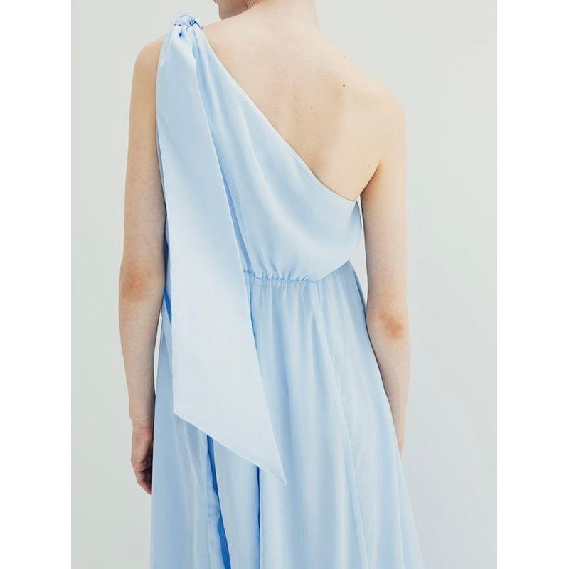 Foreign Trade Order H Home Shoulder Strap Bow Design Refreshing Summer Elegant Big Hemline Holiday Style Dress Long Dress