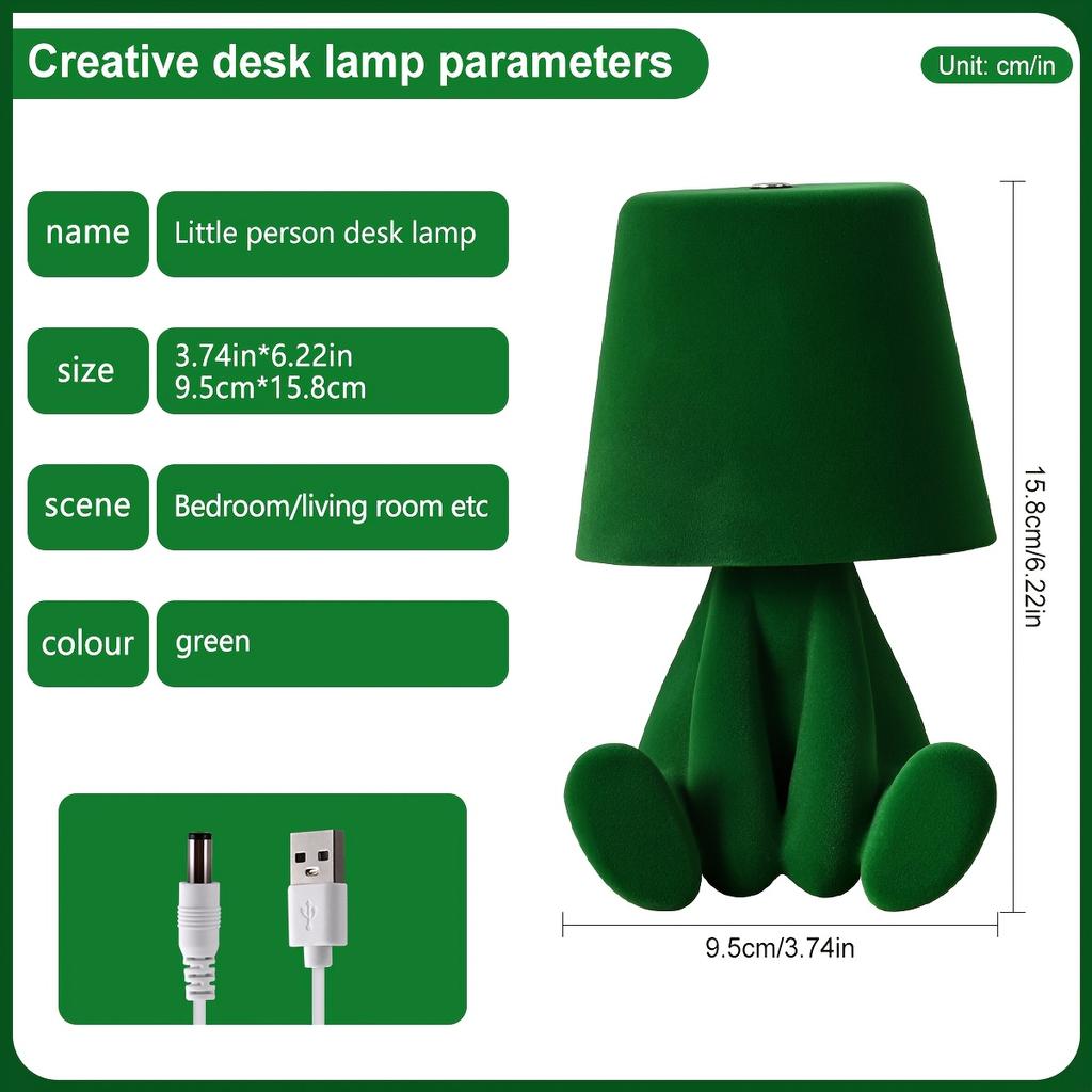 Cute Cartoon Plush Doll Desk Lamp Adjustable 3Color Touch Switch,Portable Rechargeable 1200mAh Battery,Adorable Animal Design for Bedroom Living Room