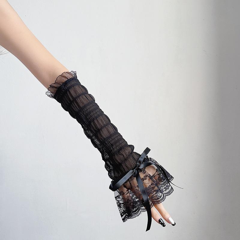 Sweet Lolita Lace Arm Warmers - Soft Girl Y2K Summer JK Style One Size